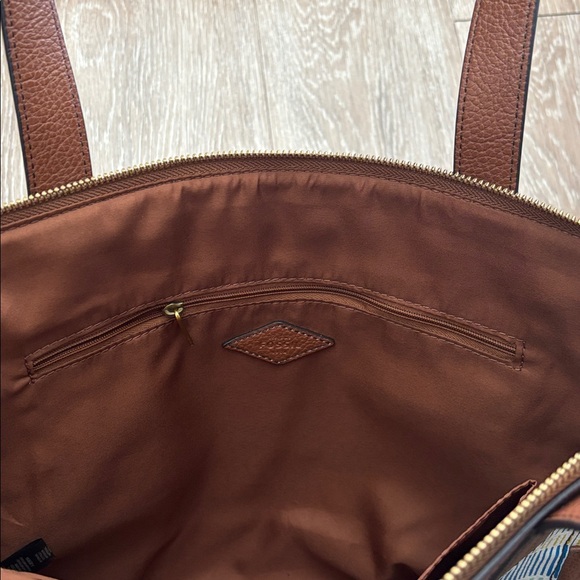 New! Fossil Mimi Shopper purse/tote, blue/green/brown multicolor stripe - Picture 7 of 15